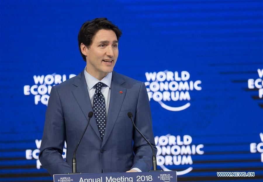 SWITZERLAND-DAVOS-WEF ANNUAL MEETING-CANADA-PM