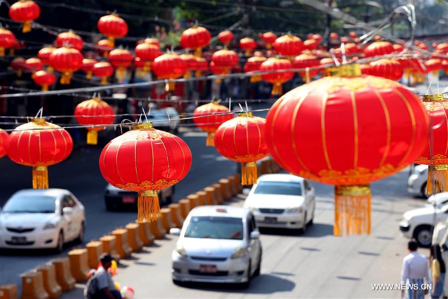 MYANMAR-YANGON-CHINESE NEW YEAR-DECORATION