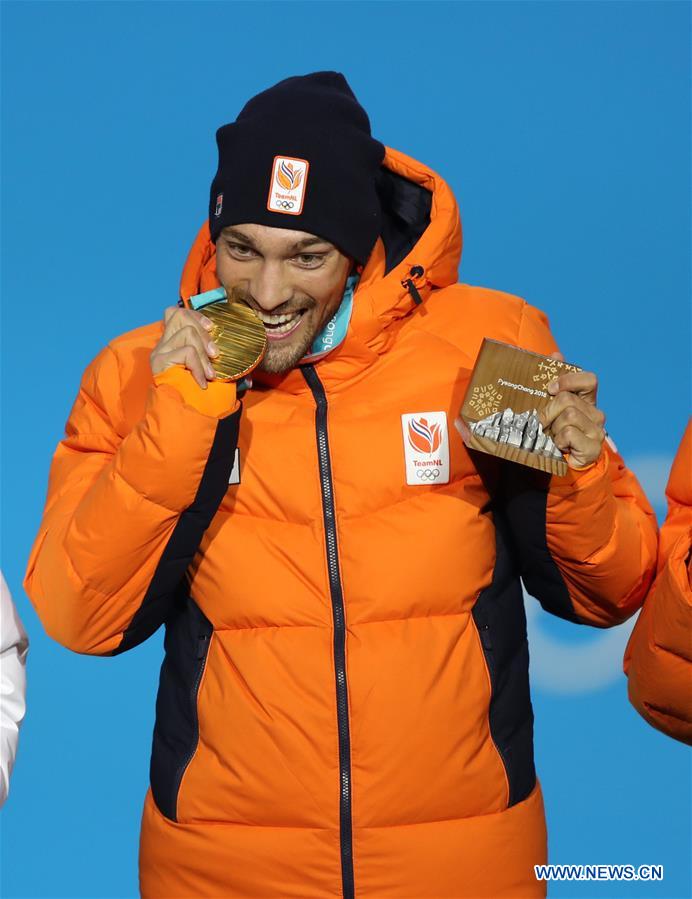 (SP)OLY-SOUTH KOREA-PYEONGCHANG-SPEED SKATING-MEN'S 1500M-MEDAL CEREMONY