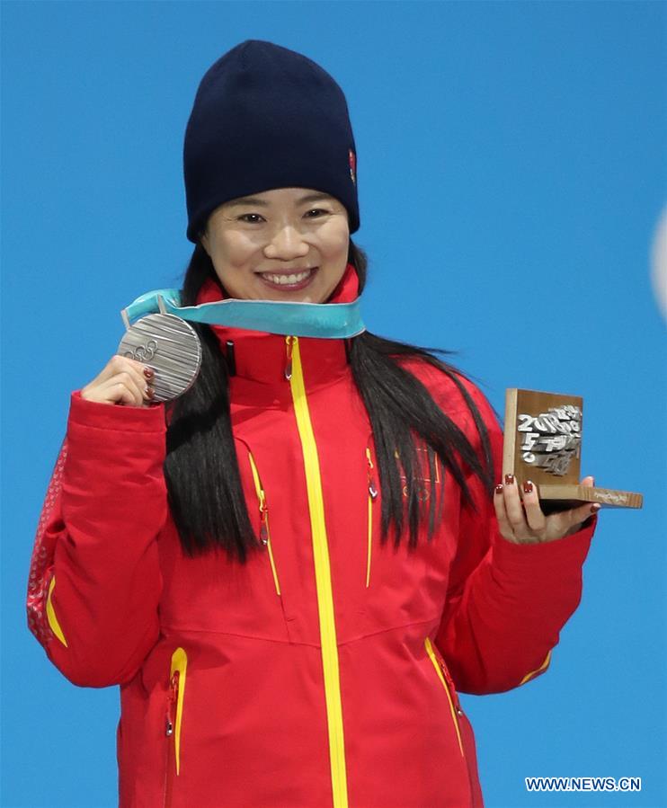 (SP)OLY-SOUTH KOREA-PYEONGCHANG-FREESTYLE SKIING-LADIES' AERIALS-MEDAL CEREMONY