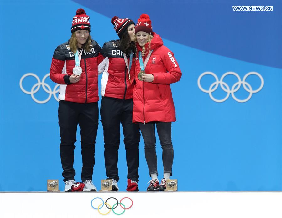 (SP)OLY-SOUTH KOREA-PYEONGCHANG-FREESTYLE SKIING-LADIES' SKI CROSS-MEDAL CEREMONY