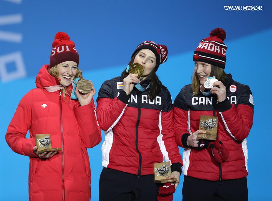 (SP)OLY-SOUTH KOREA-PYEONGCHANG-FREESTYLE SKIING-LADIES' SKI CROSS-MEDAL CEREMONY