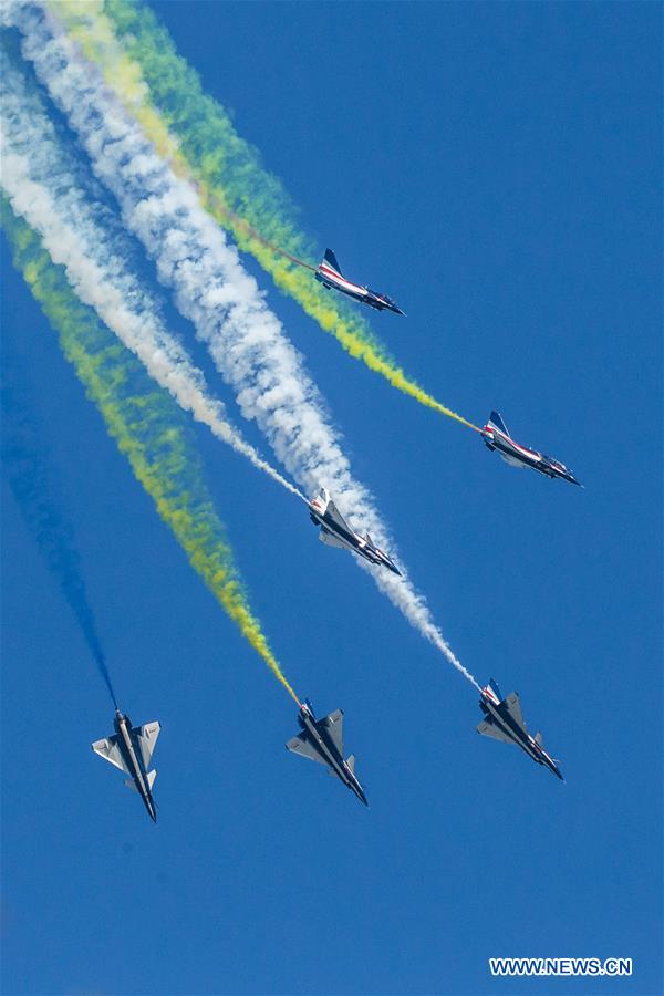 RUSSIA-KUBINKA AIRPORT-CHINA-AIR FORCE AEROBATICS TEAM-PERFORMANCE