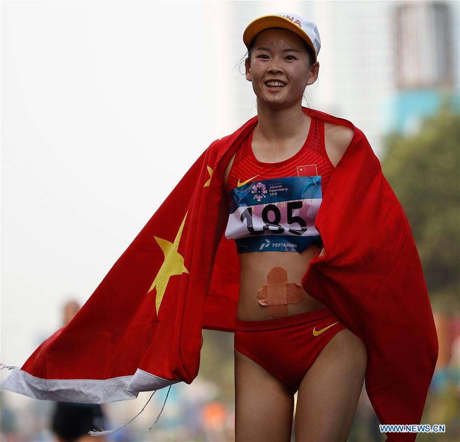 (SP)INDONESIA-JAKARTA-ASIAN GAMES-ATHLETICS-WOMEN'S 20KM WALK