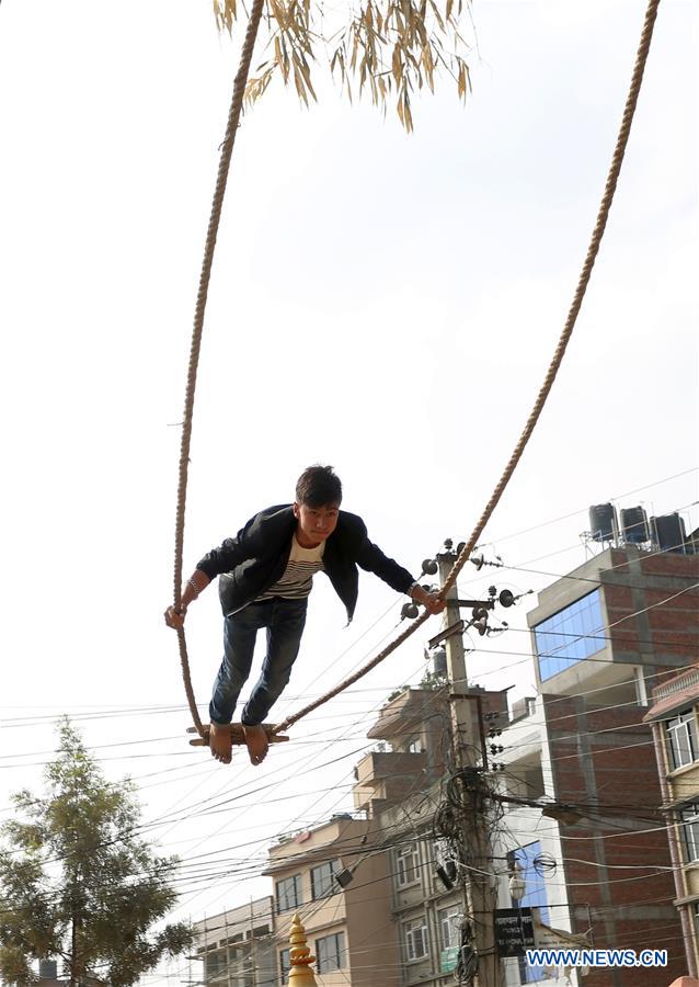 NEPAL-KATHMANDU-DASHAIN FESTIVAL-SWING