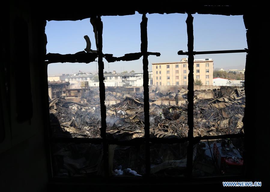 AFGHANISTAN-KABUL-MARKET-FIRE