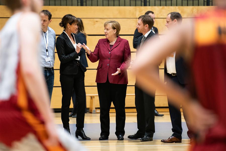 GERMANY-CHEMNITZ-CHANCELLOR-ANGELA MERKEL-VISIT