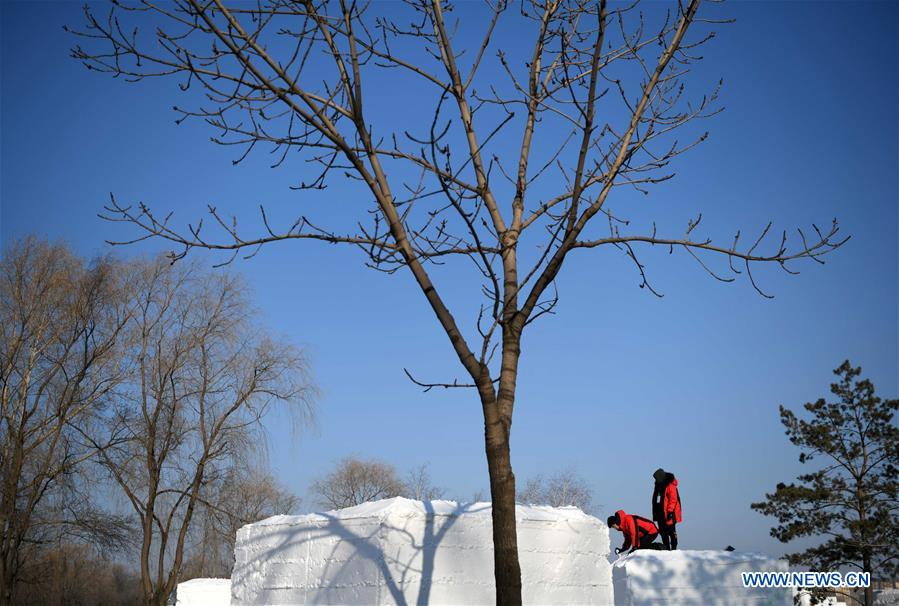 CHINA-HEILONGJIANG-HARBIN-SNOW SCULPTURES-COMPETITION (CN) 