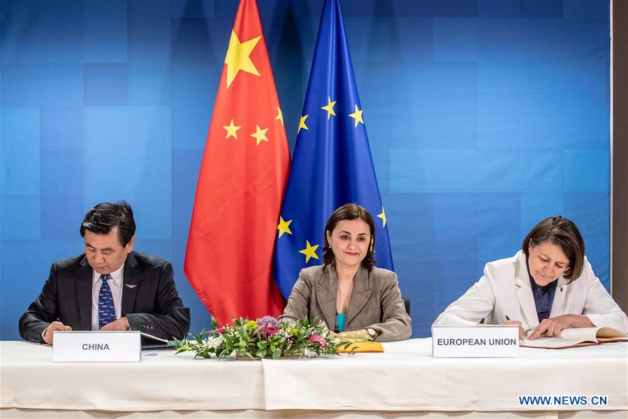 BELGIUM-BRUSSELS-CHINA-EU-CIVIL AVIATION-COOPERATION