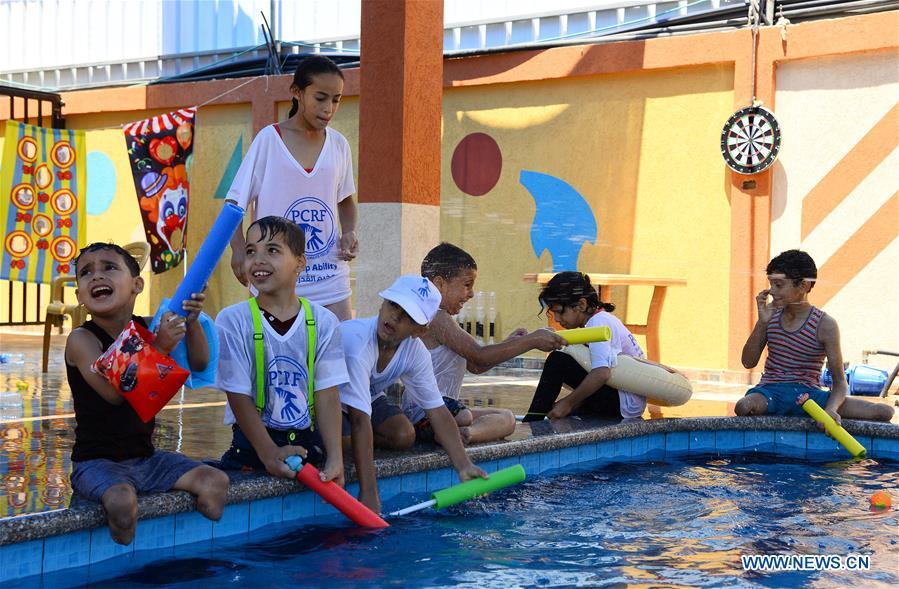 MIDEAST-GAZA-DISABLED CHILDREN-SUMMER CAMP