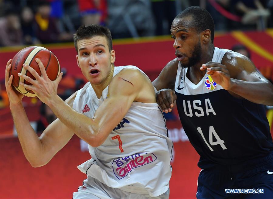 (SP)CHINA-DONGGUAN-BASKETBALL-FIBA WORLD CUP-CLASSIFICAITON GAMES 5-8-THE UNITED STATES VS SERBIA(CN)