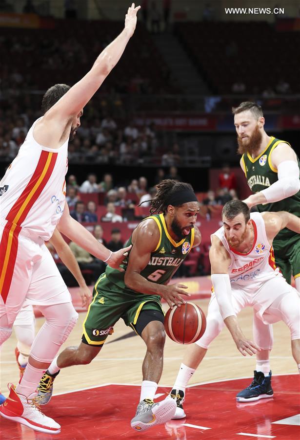 (SP)CHINA-BEIJING-BASKETBALL-FIBA WORLD CUP-SEMI FINALS-ESP VS AUS(CN)