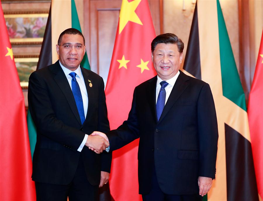 (CIIE)CHINA-SHANGHAI-XI JINPING-JAMAICAN PM-MEETING (CN)