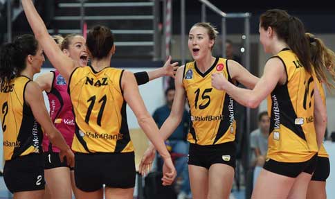 Vakifbank wins Besiktas 3-0 during Turkish Women Volleyball League match