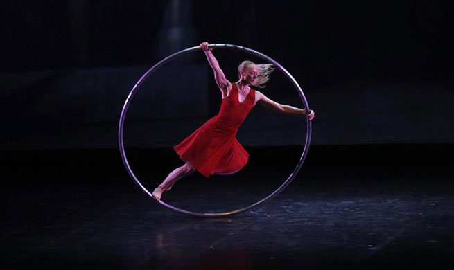 Canadian acrobats perform during Beiteddine Art Festival in Lebanon